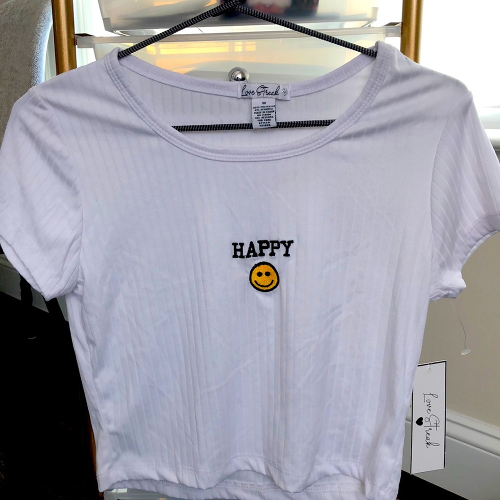 Shirt sleeve crop T